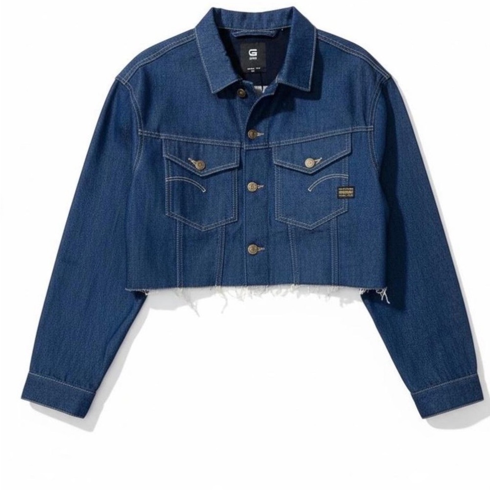G Star Relaxed Women's Cropped Cutoff Jacket Size Small New - Picture 3 of 5